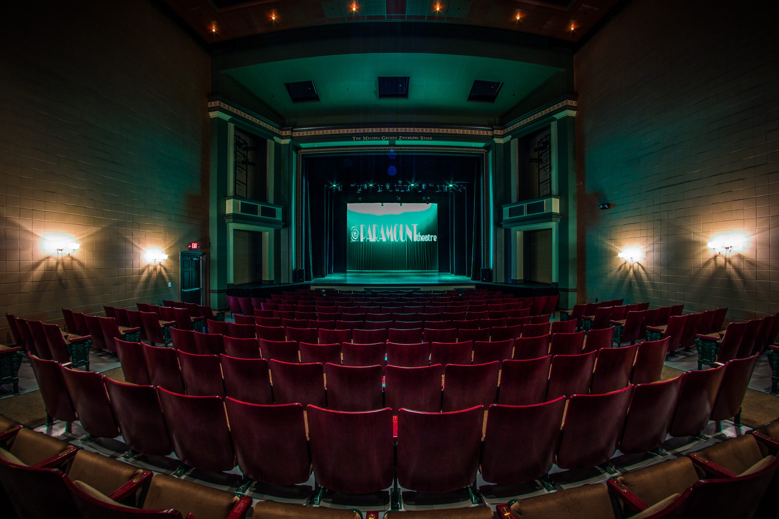 Theater seats in Paramount Theater in Goldsboro North Carolina